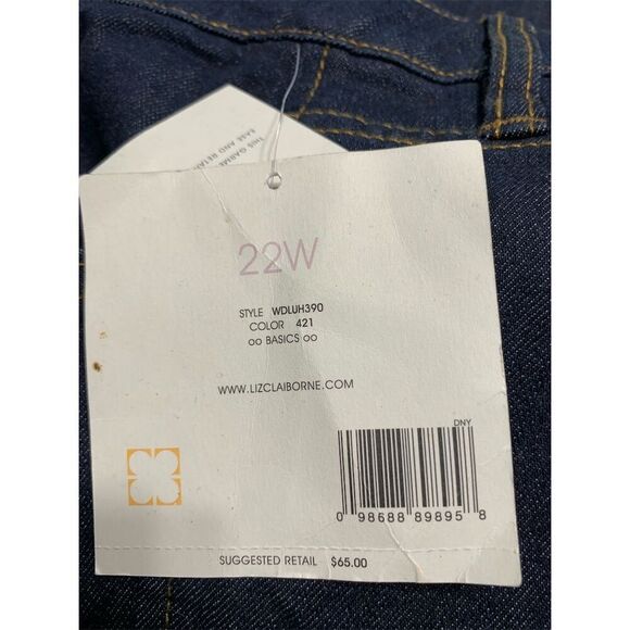 Liz Claiborne Women's Plus Size 22 Bootcut Jeans Dark Blue Denim - Picture 7 of 16